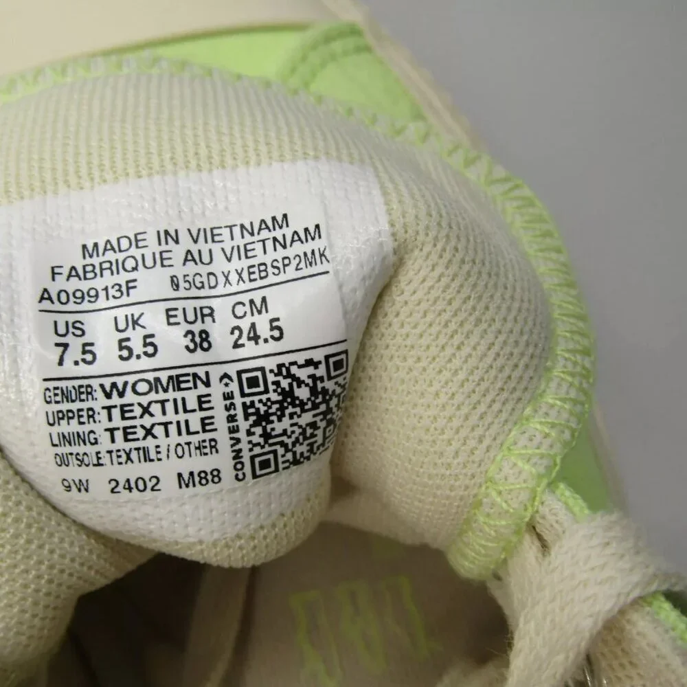 NEW CONVERSE Womens Low Citron Sneaker Tennis Shoe Green Platform Size 7.5